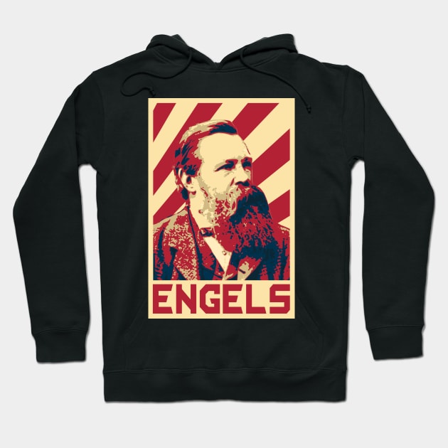 Friedrich Engels Retro Hoodie by Nerd_art